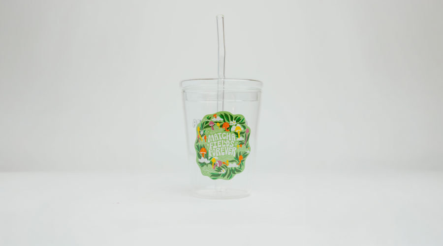 Matcha Fields Forever Glass Cup